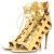 Aquazurra Gele sandalen met vetersluiting van pythonleer.