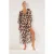 TRENDYOLMİLLA Dames Meerkleurig Dierenprint Maxi Driekwart mouw Strandkleding Recht Strandjurken