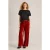 White Stuff Freda Wide Leg Velvet Trouser Dark Orange