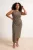 Trendyol Curve Dames Kaki Effen Maxi Mouwloos Recht Grote maten Jurk