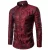 Slim-fit geborduurd kastanjebruin Paisley-overhemd
