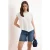 TRENDYOLMİLLA Dames Ecru Effen Kort Relaxed fit T-shirts