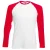 Fruit Of The Loom Heren baseballshirt met lange mouwen (Wit/Rood)