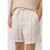 QS regular gestreepte casual short beige