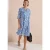 Midi-jurk met gespleten hals en print