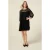 Oltre Flare Dress In Crepon With Lace Black