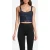 Moschino Stretch Denim Crop Top Blue