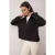 TRENDYOLMİLLA Dames Zwart Effen Lang Relaxed fit Sweatshirts