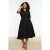 Trendyol Curve Dames Zwart Effen Midi Kort Casual A-lijn Grote maten Jurk