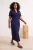 Trendyol Curve Dames Donkerblauw Effen Maxi Kort Recht Grote maten Jurk
