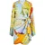 Never Fully Dressed Wrapjurk met bloemenprint, V-hals en lange mouwen voor dames (Blauw/Geel)