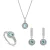 Orphelia ‘Bristol’ Dames 925 Sterling Zilver Set: Ketting + Oorbellen + Ring – Zilver SET-7579/B