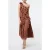 French Connection Oskar Georgette Ruffle Midi Mocha