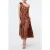 French Connection Oskar Georgette Ruffle Midi Mocha