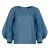 Indigo top met bisschopsmouwen