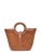 Anna Luchini Brown Rundleer Tas