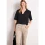 Street One Dames Jersey poloshirt met korte mouwen in Zwart
