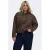 ONLY CARMAKOMA Carmoon-Stina L/S Faux Suede Bomber Otw imitatieleren jas Plus Size – donkerbruin