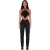 Missy Empire Dames Geribbelde Korset Top (Zwart)