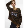 VERO MODA pullover met zebraprint bruin
