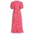 Anytime crinkle midi overslagjurk met bloemenprint rood/roze