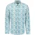 No Excess Shirt Allover Printed With Linen Seablue
