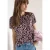 Cecil Dames Shirt van linnen met leo-print in Rood