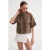 Korte Mouw Crop Shirt met Steenaccessoires