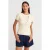 Dames Katoenen V-Hals Knopen T-Shirt