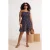 Trendyol Curve Dames Donkerblauw Bloemen Kort / Mini Mouwloos A-lijn Grote maten Jurk