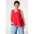 MS Mode blousetop met open rug Plus Size – rood