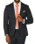 Marineblauwe formele blazer van wolmix tweed voor heren