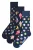 3-Pack Unisex Funky Design Cadeausokken Set – Marineblauw