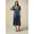 Oltre Patterned Satin Midi Dress Blue