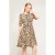 Motivi Short Dress With Animal Pattern Dress Natural