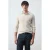 Mango Man relaxed fit gebreide trui met kabels – pastelgrijs