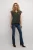 Blouse met korte mouwen Straight fit Deep Depths dark green