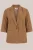 WE Fashion – Dames regular fit blazer met structuur – Curve – Regular fit – Lichtbruin – Viscose – Plus Size