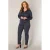 Base Level Curvy slim regular waist broek donkerblauw