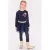 B.Nosy aansluitende longsleeve met print – donkerblauw