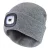 Led-muts voor dames | Dames gebreide oplaadbare muts | Wintermuts met hoofdlamp – Grijs