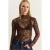 Paisleyprint Cut-Out Halve Col Blouse
