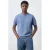 Mango Man slim T-shirt rib gebreid blauw