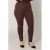 Base Level Curvy slim high waist broek donkerbruin