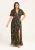 Multi Jacquard Angel Mouwen Maxi Jurk