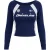 TRENDYOLMİLLA Dames Donkerblauw Met grafische print Lang, Getailleerd Blouses