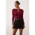 TRENDYOLMİLLA Dames Bordeaux Effen Lang Getailleerd Blouses