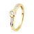 Diamond Solitaire ondersteund 0060 Cts Illusion 0,50 Cts Yellow Gold