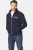 Jan Vanderstorm +FIT Collectie fleece vest TERJE Plus Size met backprint en borduursels donkerblauw