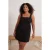 Trendyol Curve Dames Zwart Effen Kort / Mini Mouwloos Casual A-lijn Grote maten Jurk